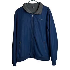 Eddie Bauer Blue Fleece Lined Jacket size Large